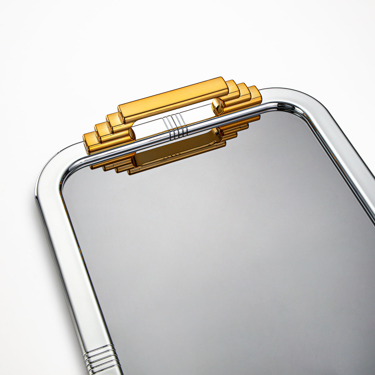 Almarjan Serving Tray 50 cm, Silver & Gold