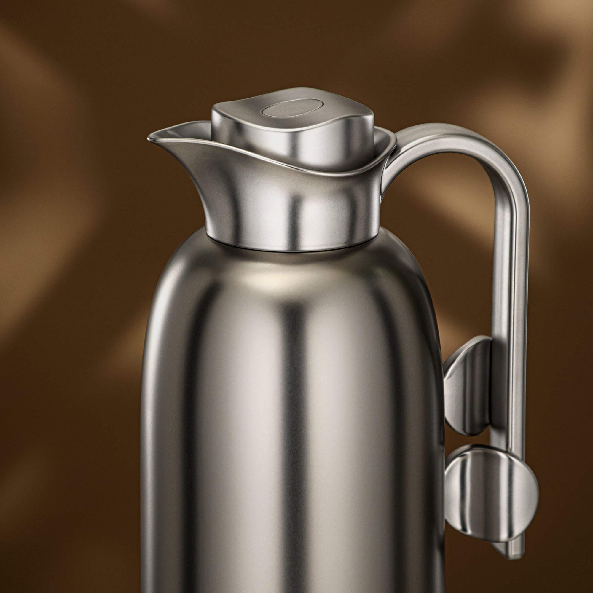 Almarjan Vacuum Flask Set 0.7L + 1L Matt Nickel