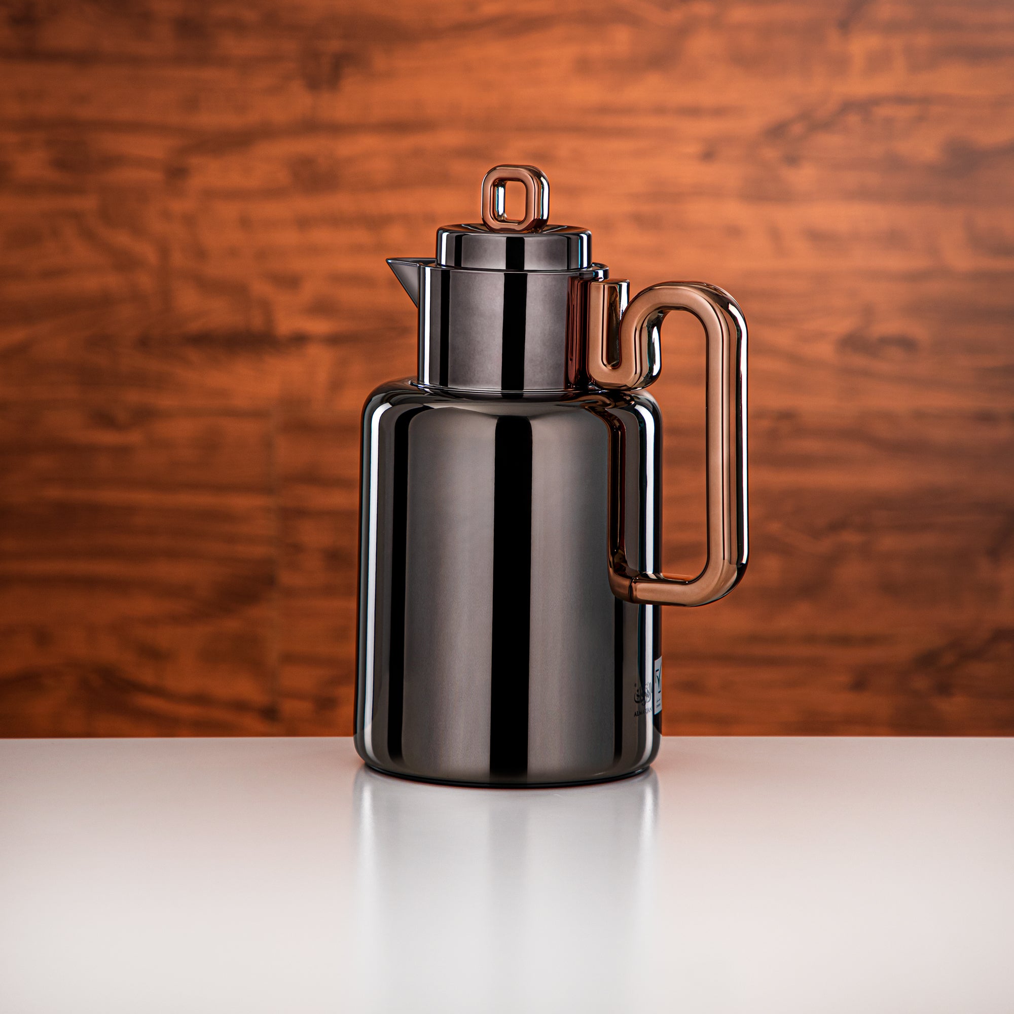 Almarjan Vacuum flask Set 0.5 liter + 1 liter gun black & rose gold (FG815-050/100 GBL/RG)