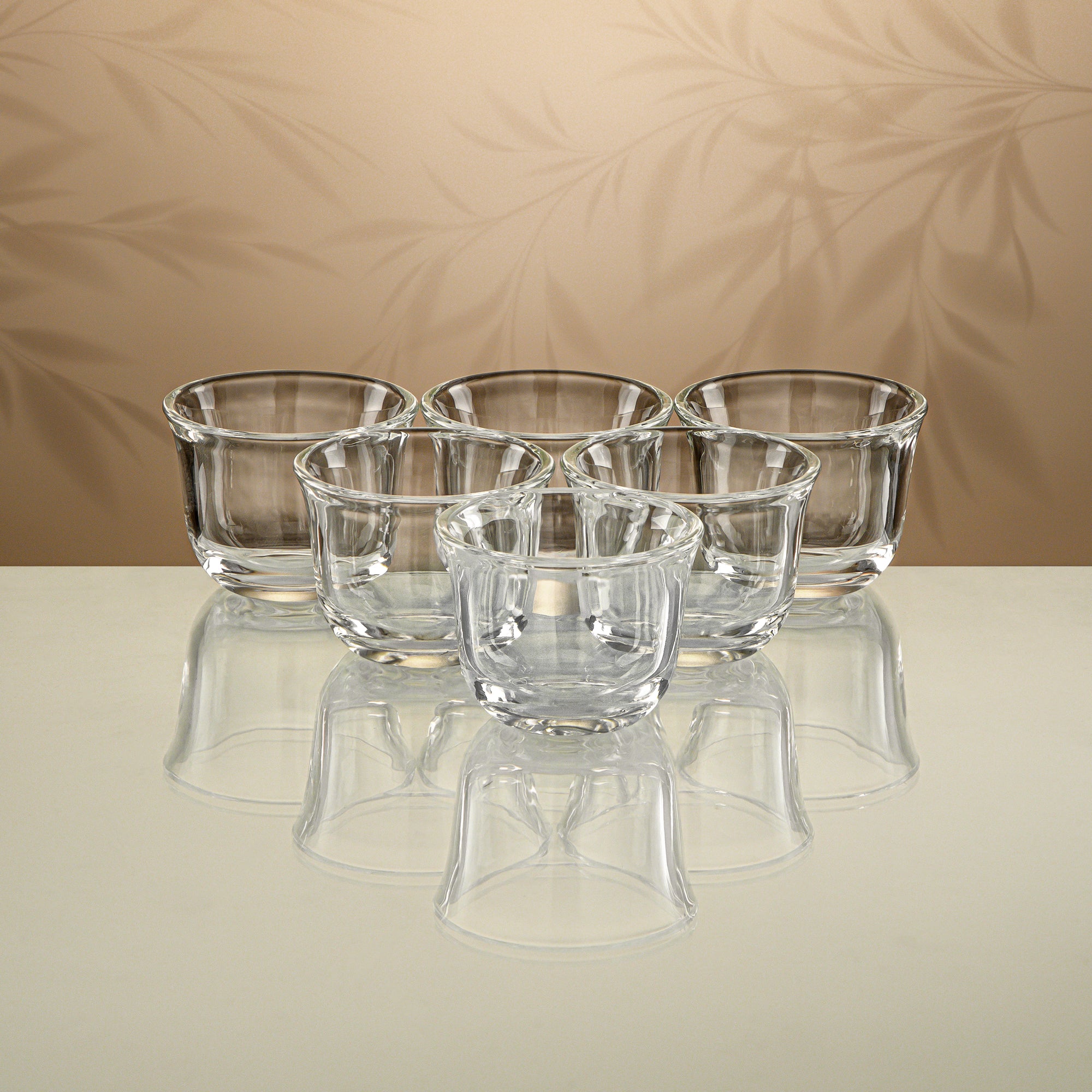 Almarjan Tea Set 18 Pieces Clear with Matt Gold Accents