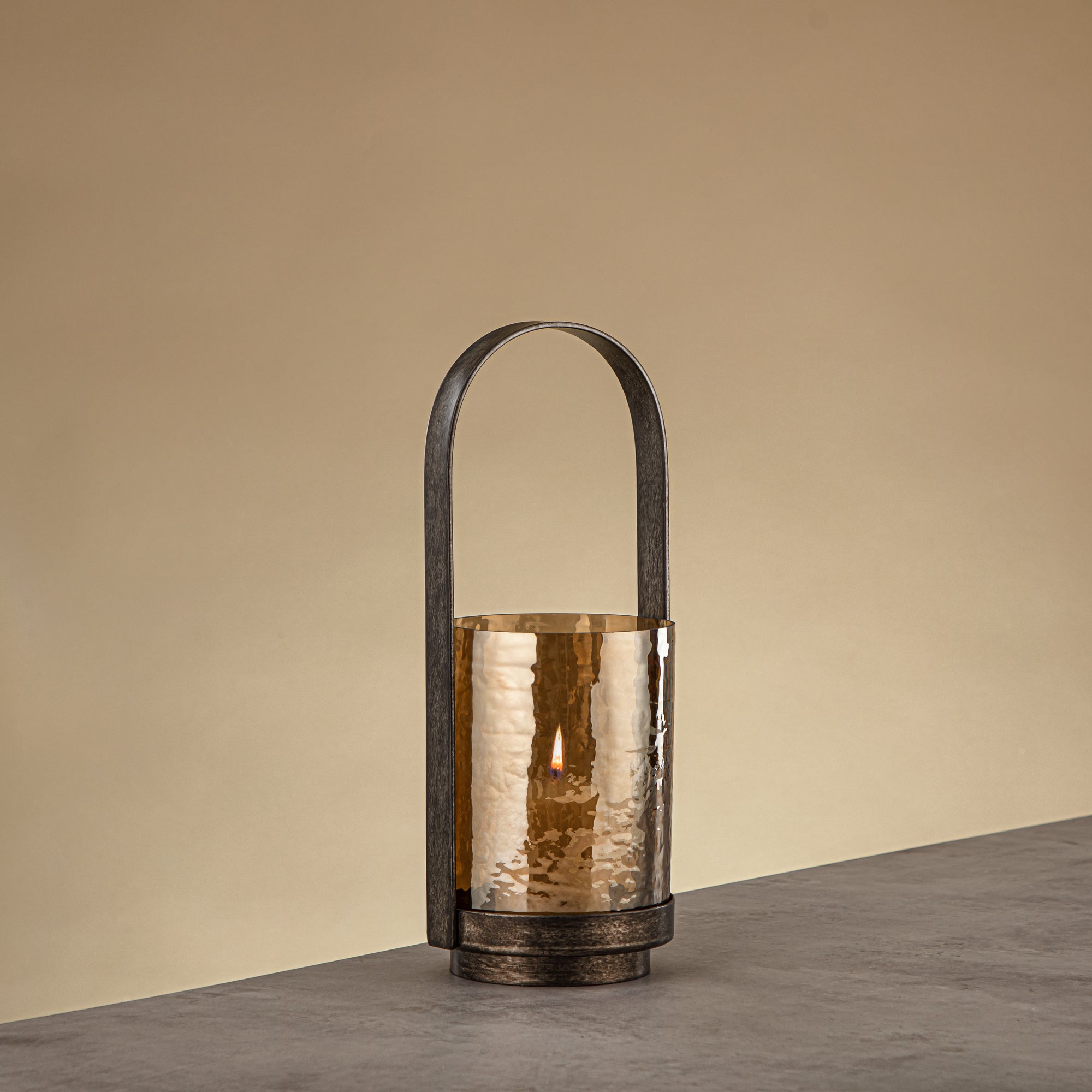 Almarjan Hurricane Lantern 32cm Vintage Silver