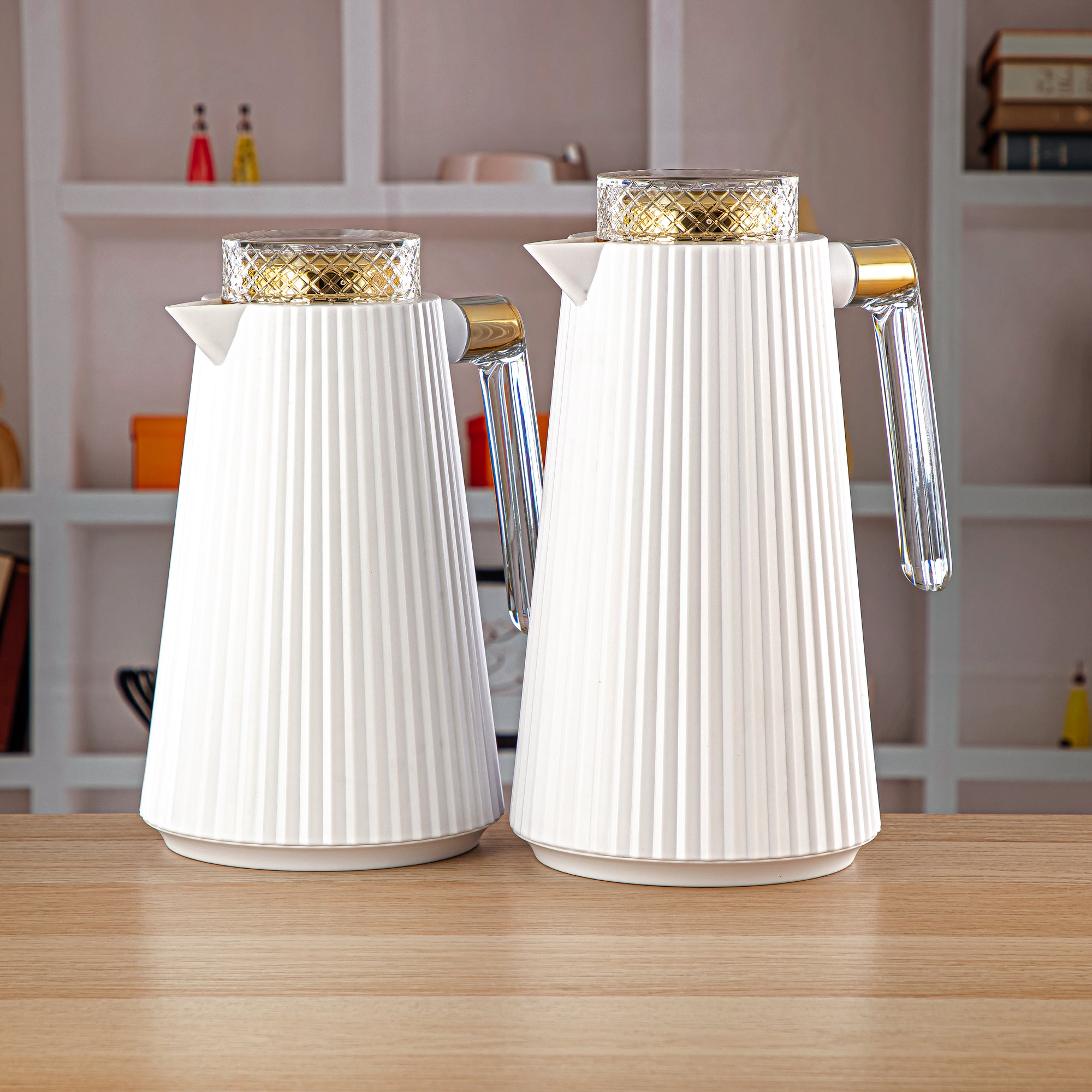 المرجان طقم 2 قطعة طقم ترامس أبيض - GT106-100/130 W/G/TR