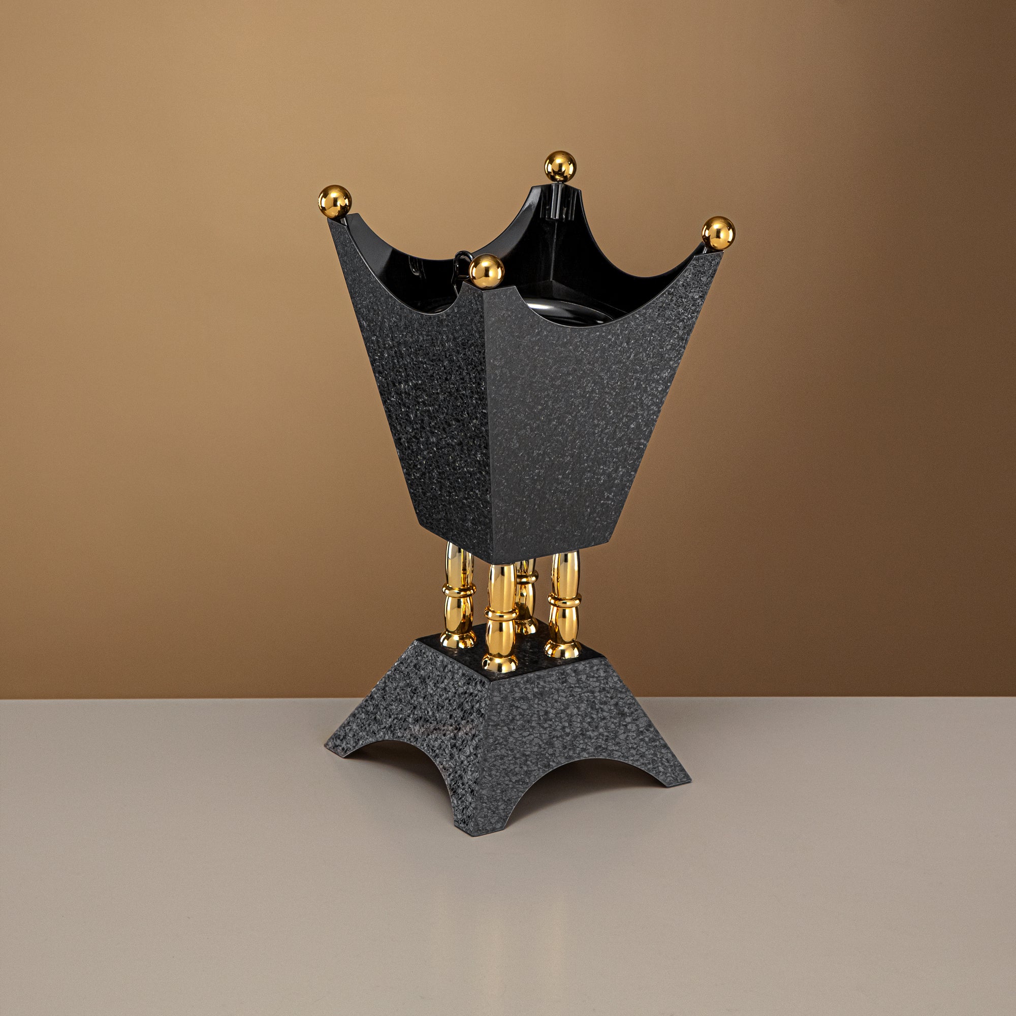 Almarjan Incense Burner Black & Gold 25cm