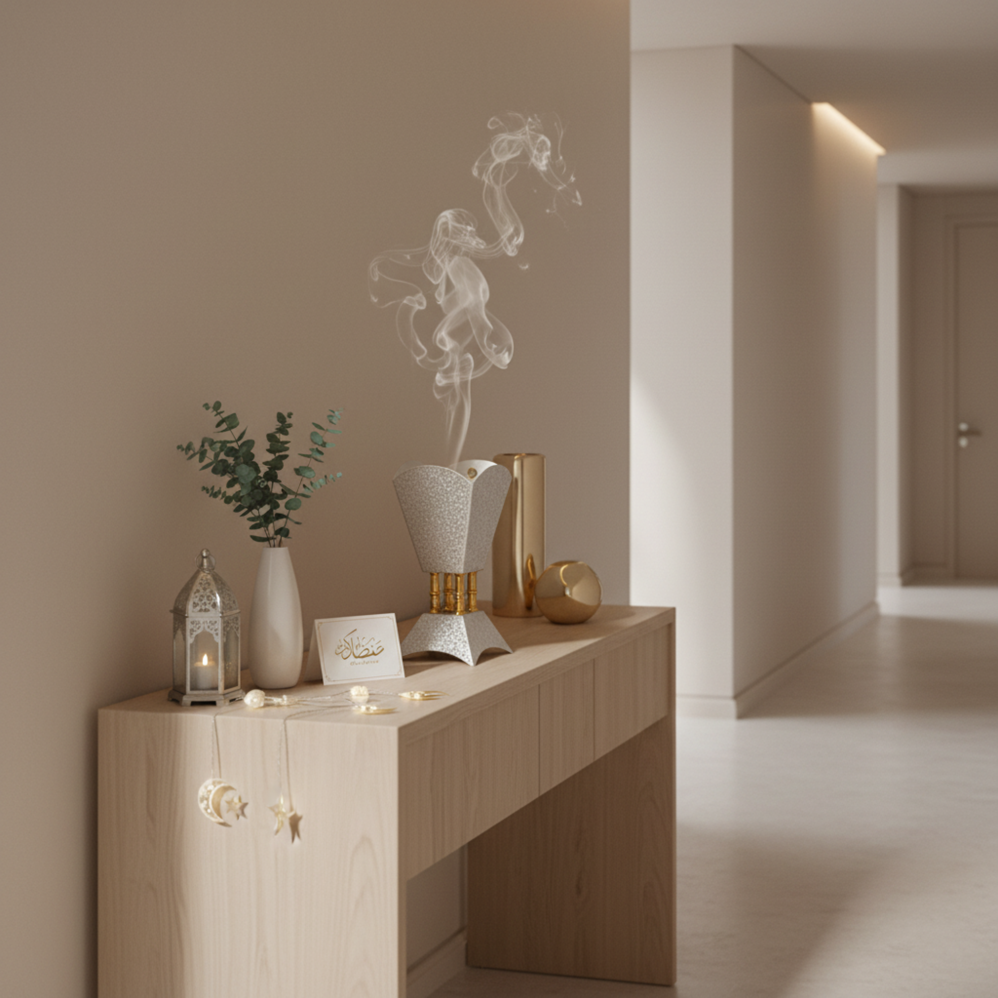 Almarjan Incense Burner Silver & Gold 23.5cm