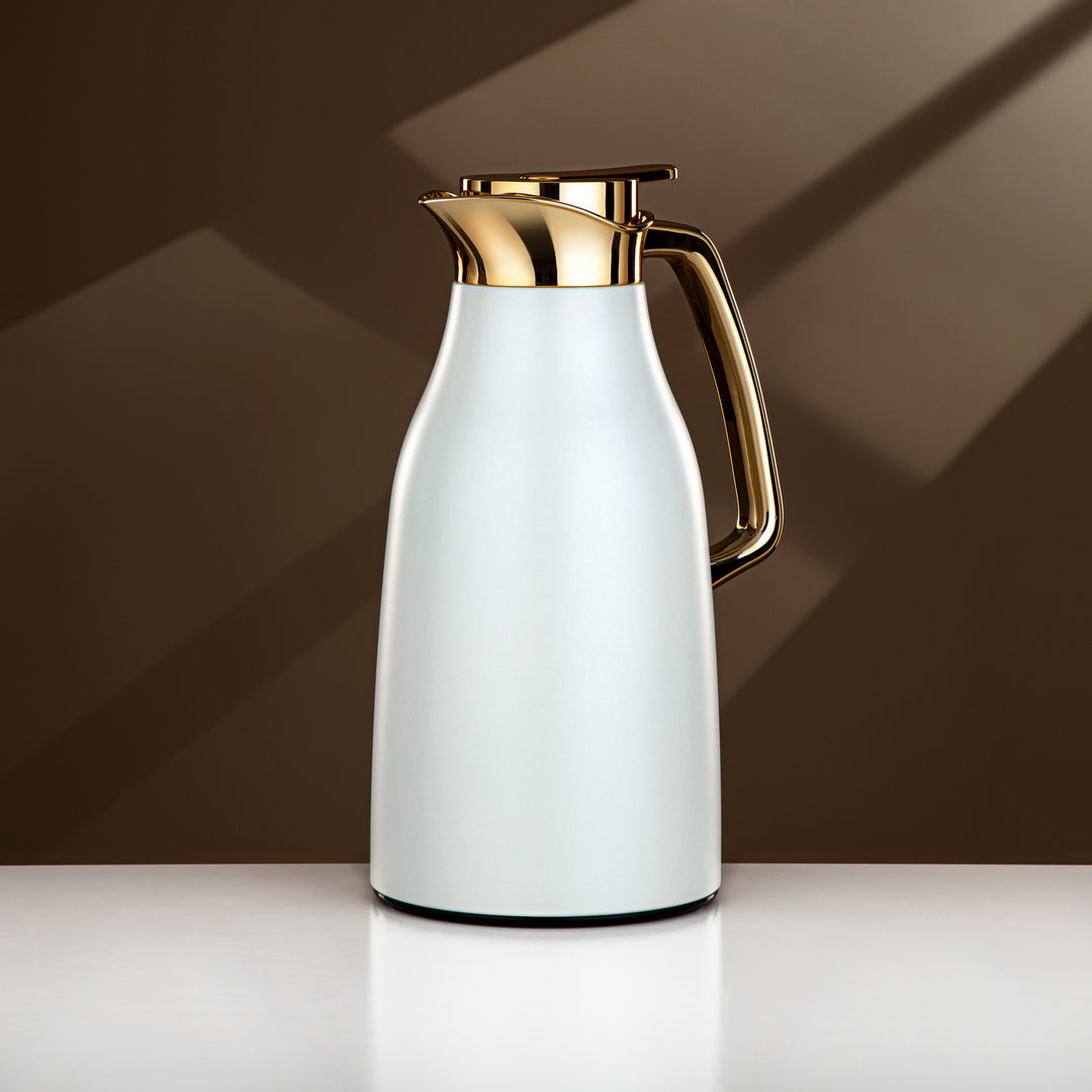 Almarjan 1.3 Liter Vacuum Flask Matt White & Gold - RGC-1300Q330YZC95