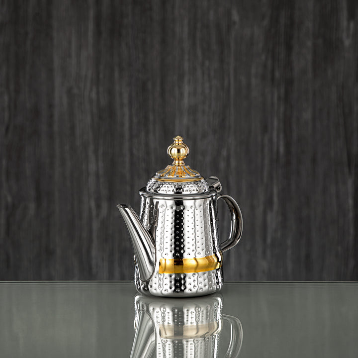 Almarjan 13 Ounce Barari Collection Stainless Steel Teapot Silver & Gold - STS0013054