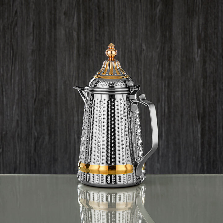 Almarjan 1.5 Liter Barari Collection Stainless Steel Milk Jug Silver & Gold - STS0013075