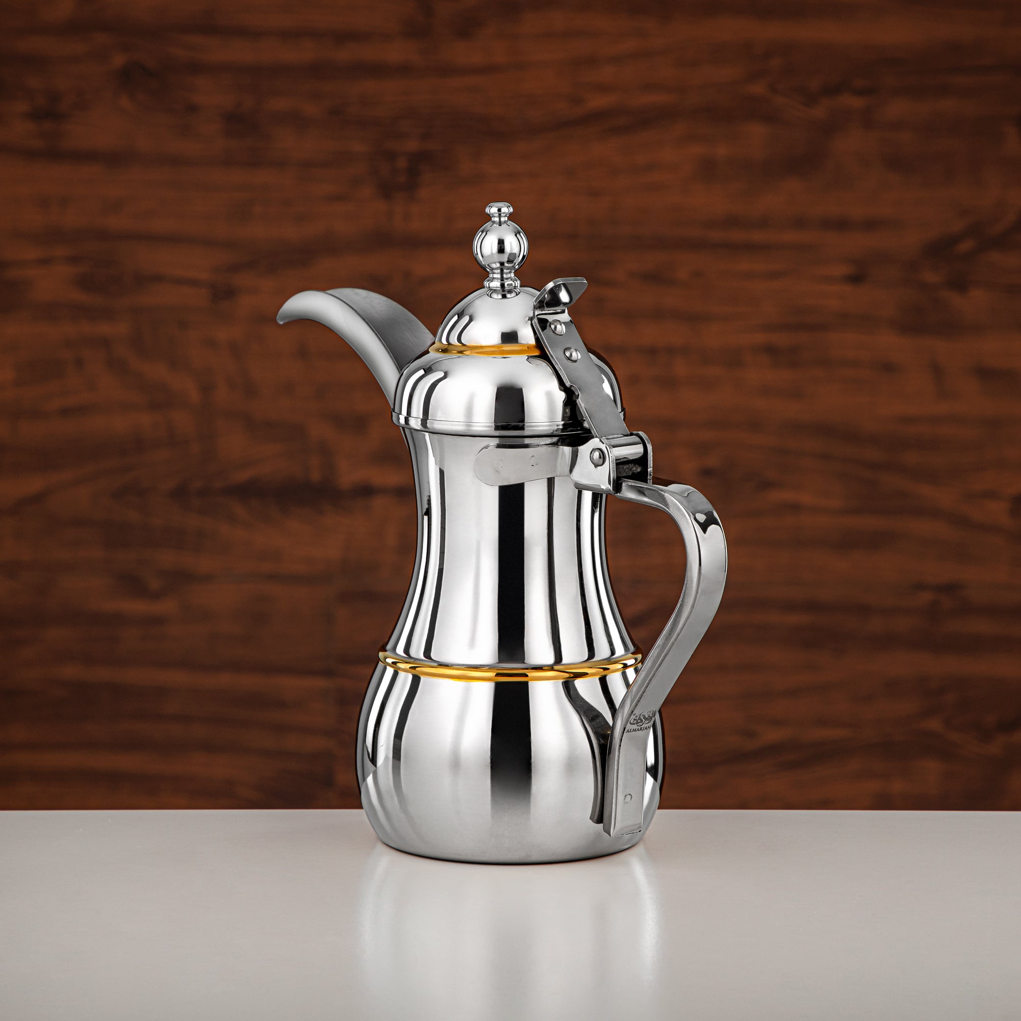 Almarjan Dallah 36oz Silver Gold – Elegance