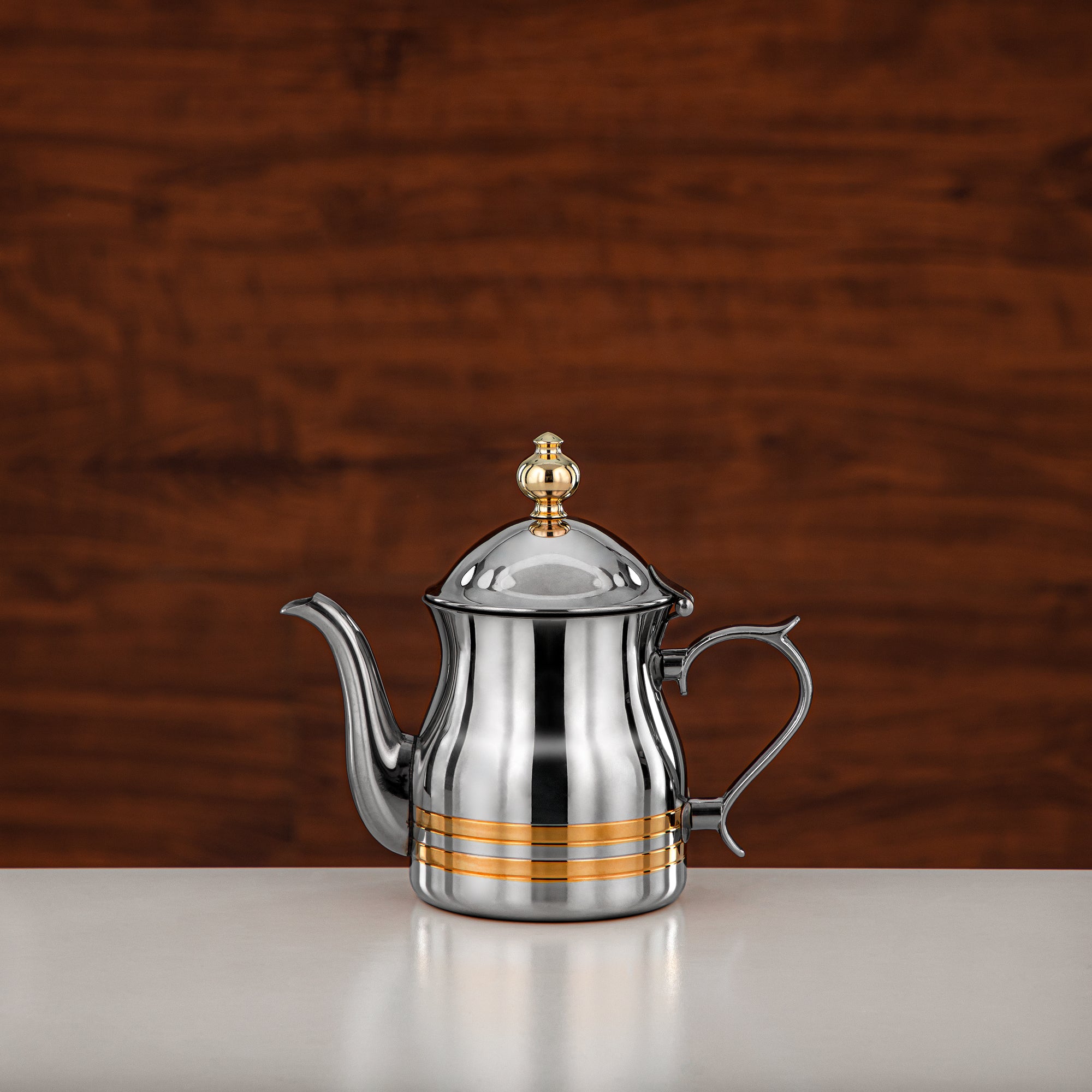 Almarjan Teapot 13oz Silver Gold – Elegance