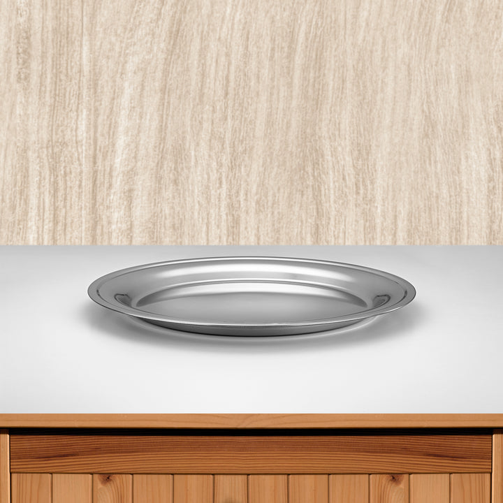 Almarjan 50 CM Stainless Steel Round Serving Tray - STS0200769