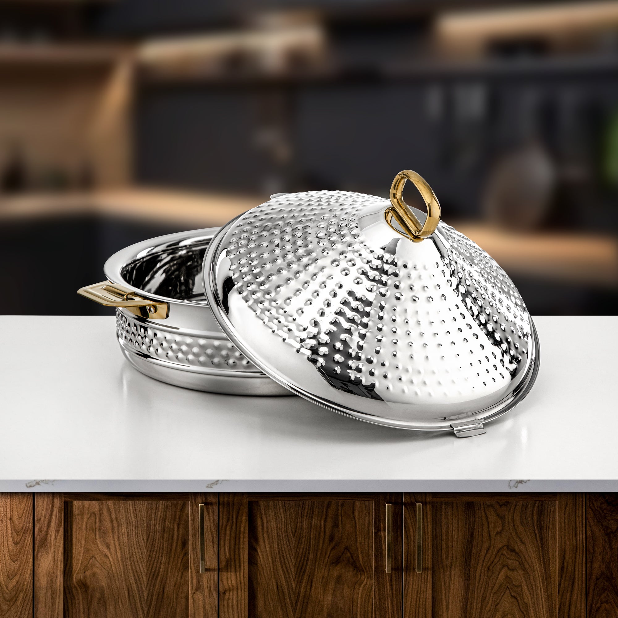 Almarjan Hot Pot Stainless Steel 30cm Silver Gold – Abeer