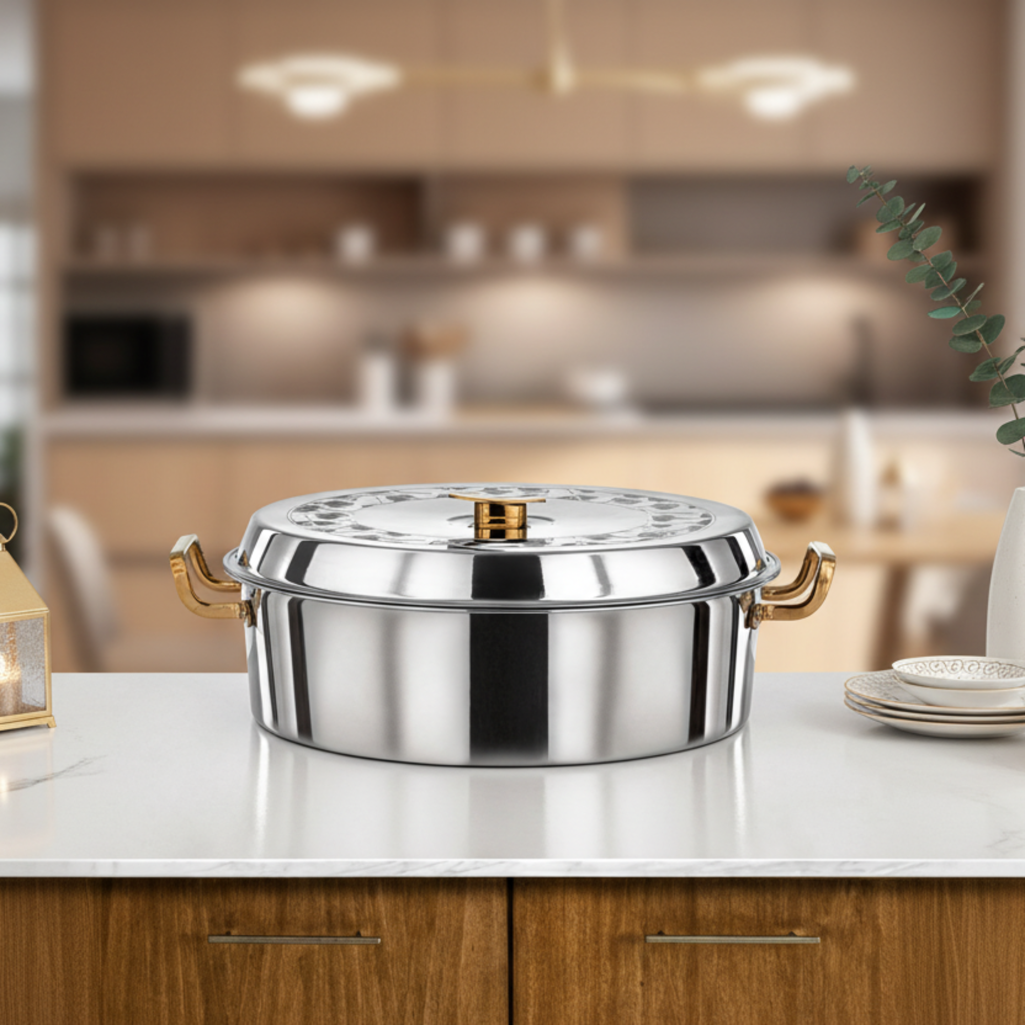 Almarjan Badr Hot Pot 35cm Silver & Gold