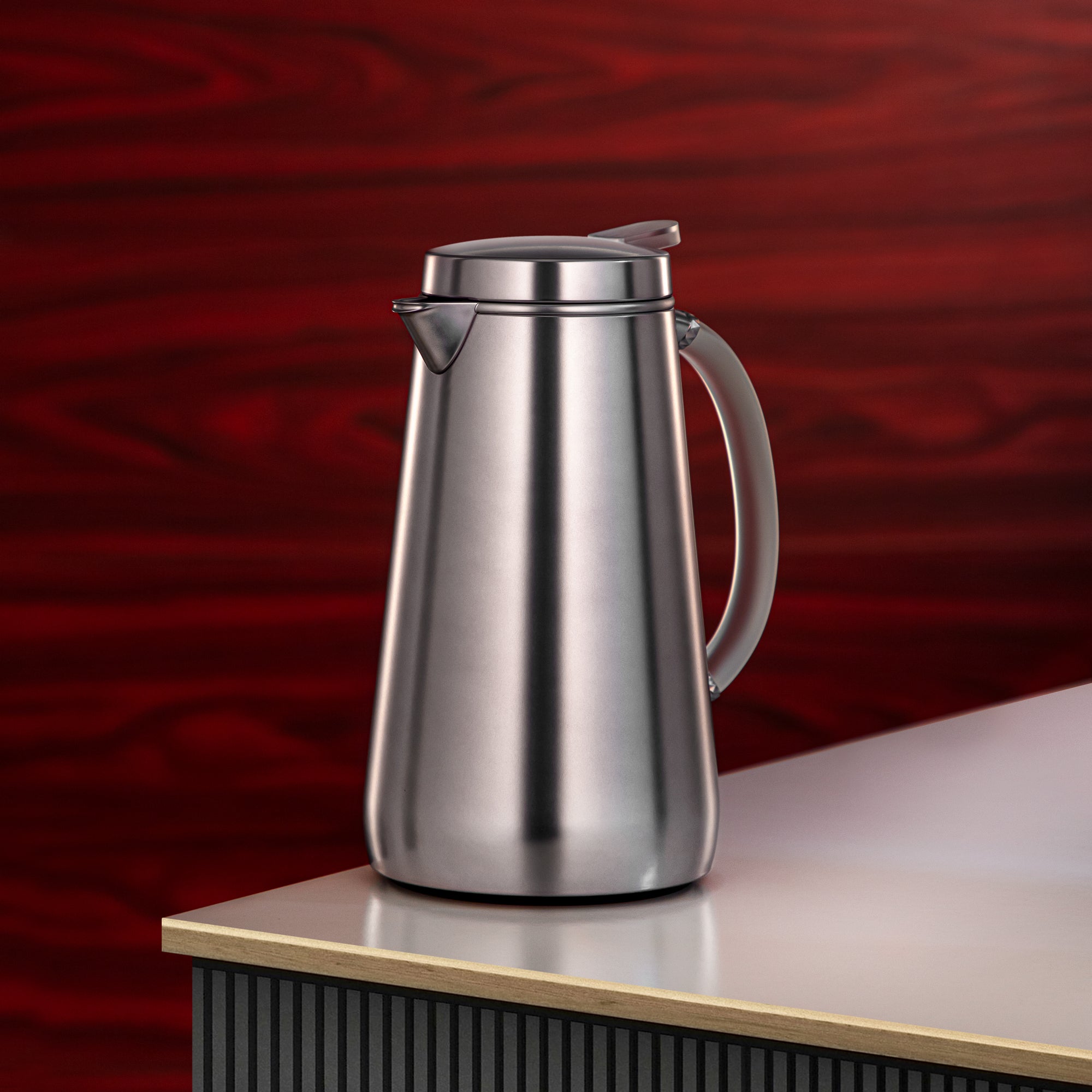 Almarjan Vacuum Flask Metal 0.7 Liter Matt Silver with Frost Handle (VOP-700 E23Y15) – Elegant Serving | Ramadan & Gatherings