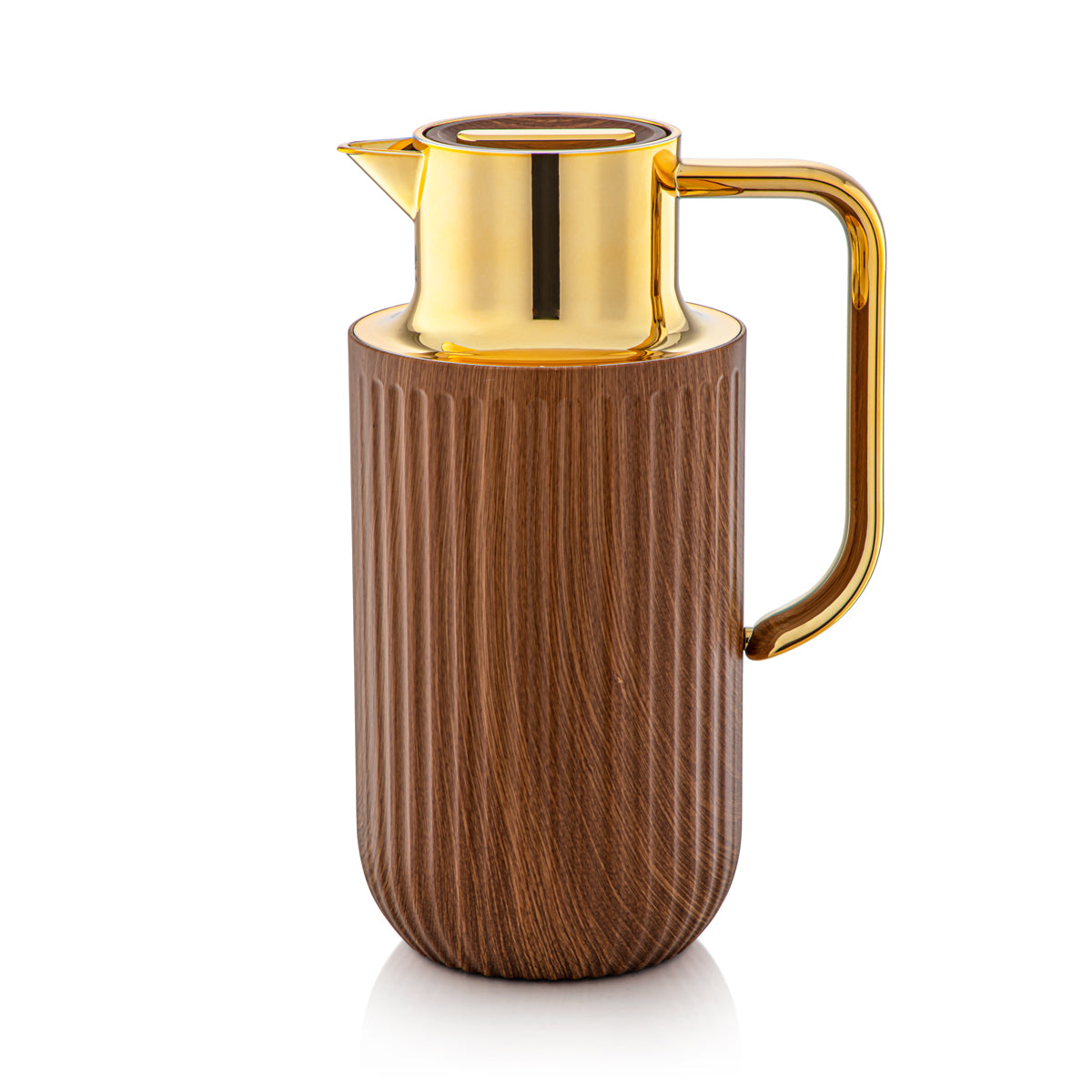 Almarjan 1.6 Liter Vacuum Flask  Light Wood & Gold - 2C122-160 LW/G
