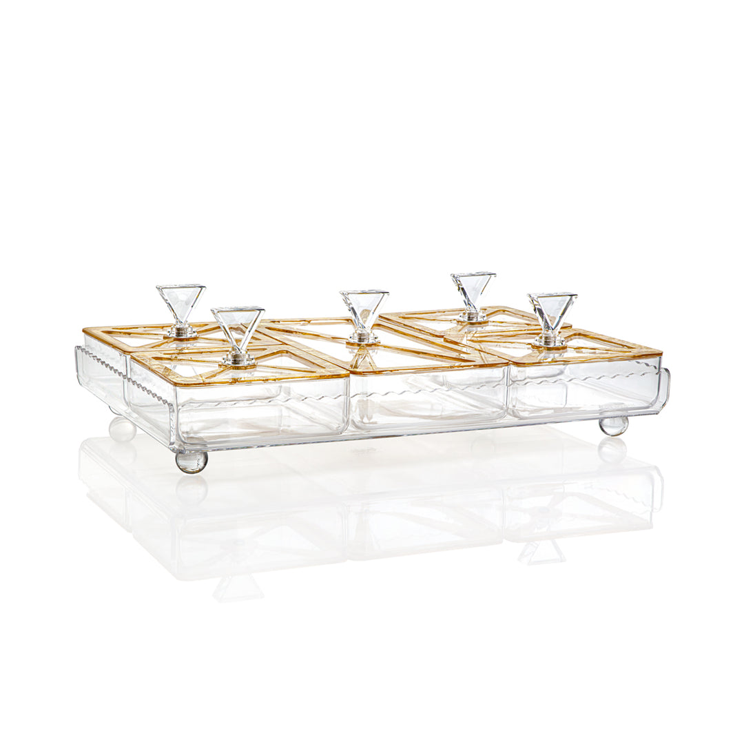 Almarjan 5 Compartment Acrylic Sweet Bowl - KA0861